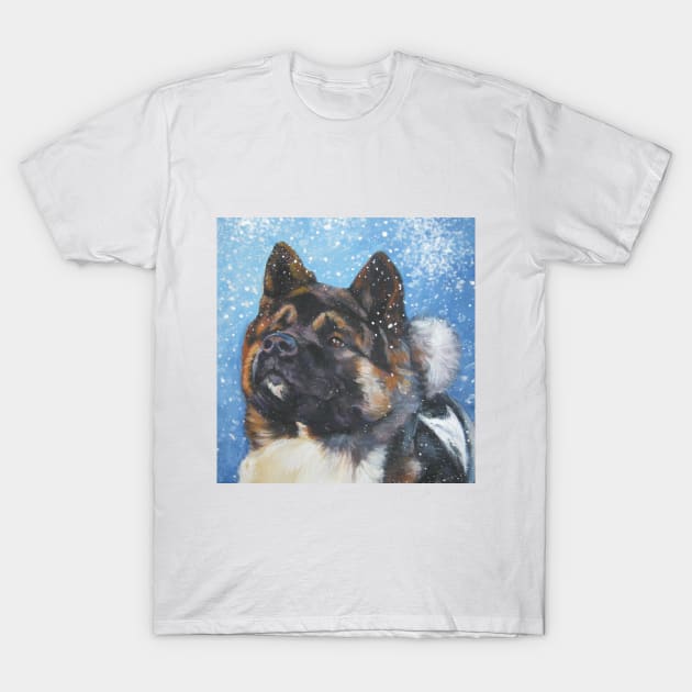 Akita Fine Art Painting T-Shirt by LASHEPARD